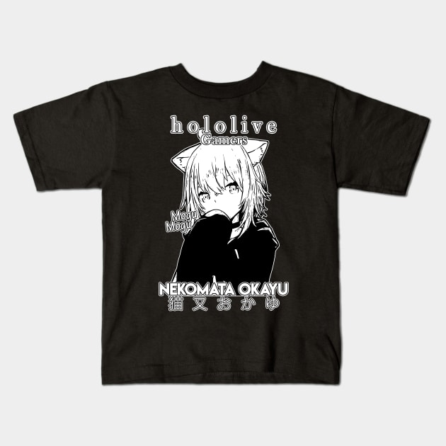 Nekomata Okayu Gamers Hololive Kids T-Shirt by TonaPlancarte